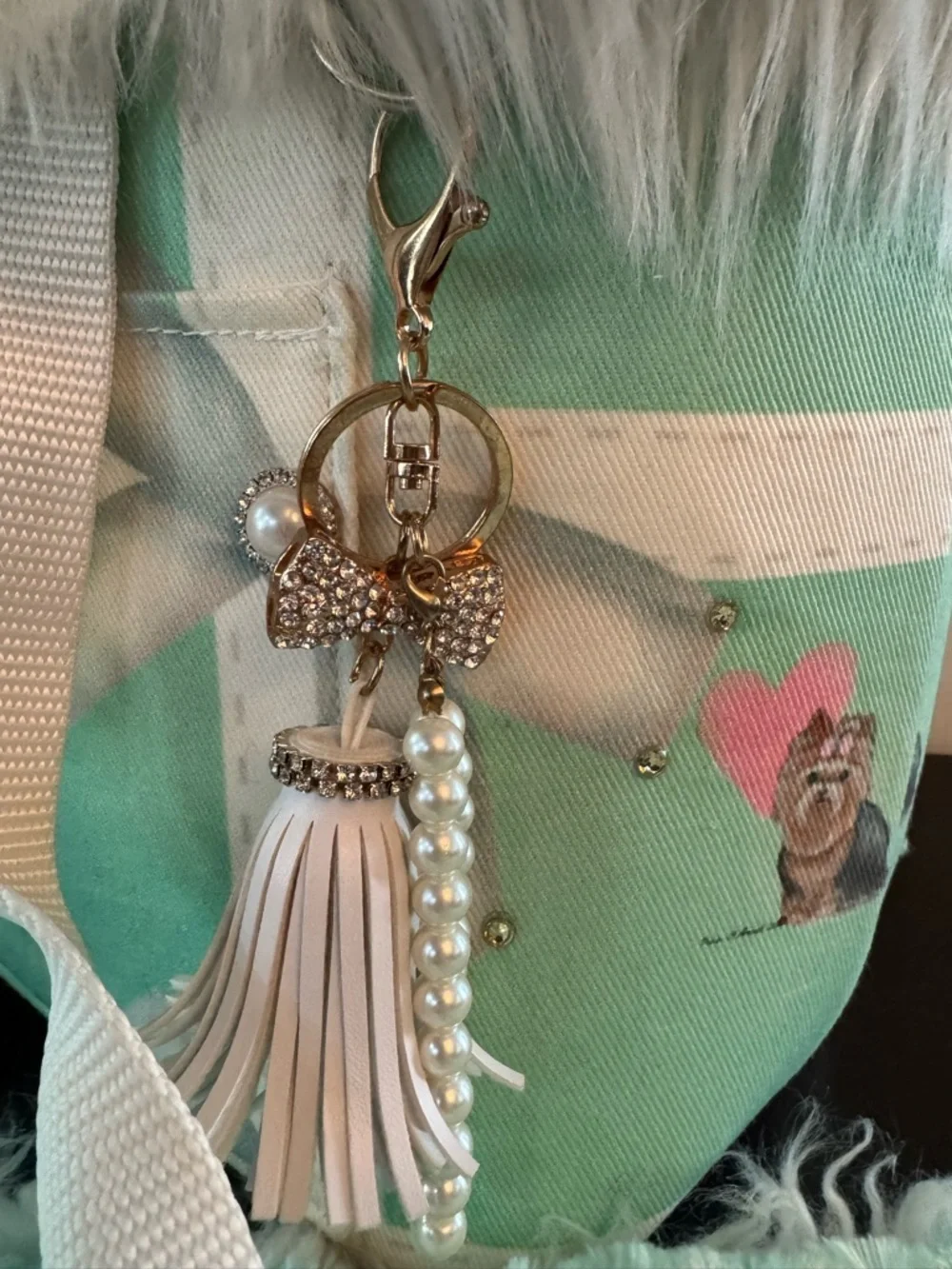 Mint Green Faux Fur Pet Carrier Bag & Matching Blanket